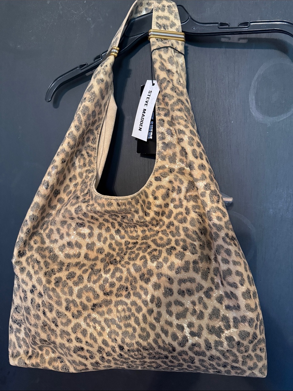 Steve Madden Leopard-Print Shoulder Bag in Tan and Brown
